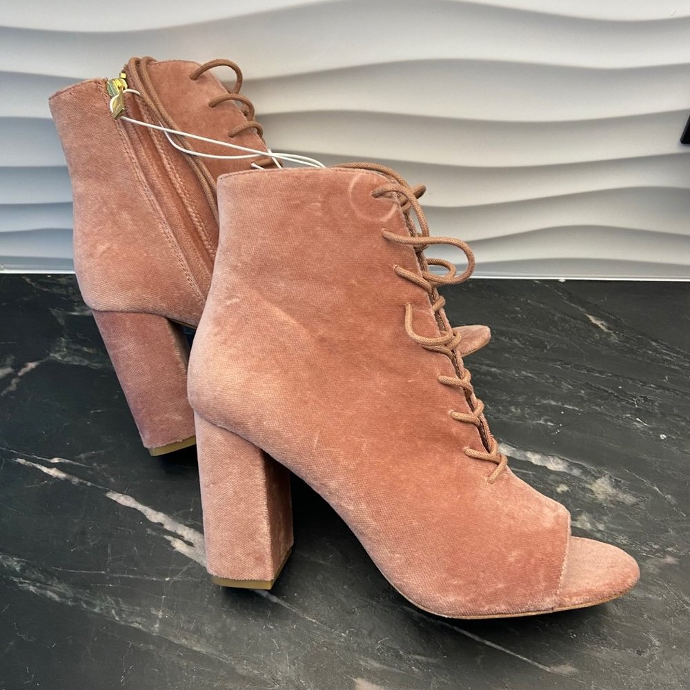 Joie Pink Lakia Velvet Lace up Heels 37.5